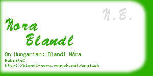 nora blandl business card