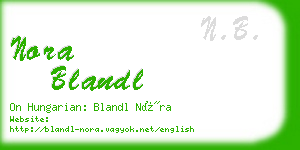 nora blandl business card
